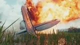 美国飞机中弹  在北越燃烧坠地