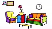 教宝宝画一个客厅简笔画并涂上喜欢的颜色