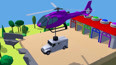 紫色直升机把大货车吊起来送入染色池