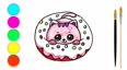 甜甜圈上的粉色小猫咪