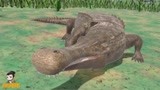 侏罗纪世界恐龙争霸：棘龙差点败给远古巨鳄，远古巨鳄不好惹啊！