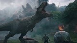 侏罗纪世界2：牛龙不知死活，霸王龙的猎物都敢吃，一口就咬死！