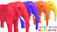 彩色大象认识颜色和水果