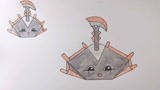 《机器人争霸》儿童手绘简笔画之机器人战斧