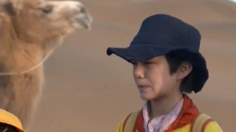 萌娃踏上古西域新疆 沙漠中挑战骑骆驼