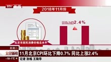 11月北京CPI环比下降0.7%同比上涨2.4%