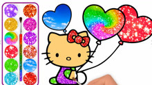 手工简笔绘画涂鸦凯蒂猫 hellokitty 造型，早教益智认知颜色
