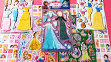 冰雪奇缘公主换装贴纸，艾莎和白雪公主换装，你喜欢哪一位公主