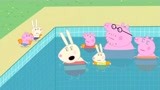 小猪佩奇：小兔的洒水壶掉进池底，猪爸爸潜入池底，拿出来了